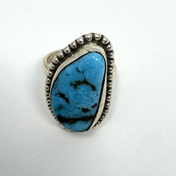 Sterling Silver Teardrop-shaped  Turquoise ring - Picture 2 of 7